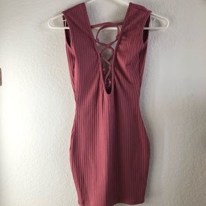 PrettyLittleThing Rose Backless Mini Dress